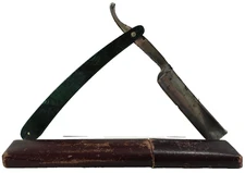 Antique B K Co NY Trademark Straight Edge Razor Clauss Shear Co Sheath Box USA