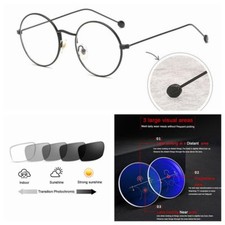 Multifocal Progressive Photochromic Vintage Round Reading Glass UV 1.0 1.5 3.0