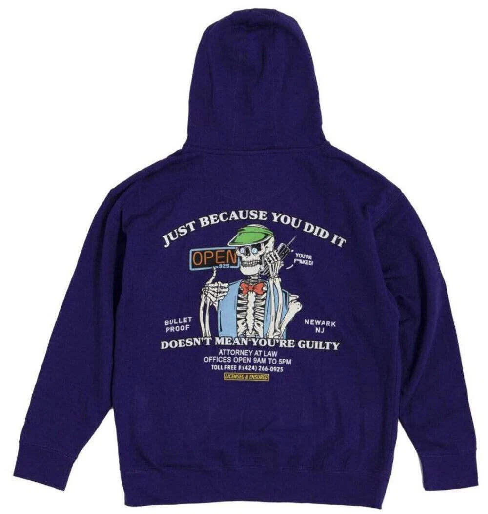 Открытая мужская толстовка 925 с капюшоном Пуленепробиваемая толстовка фиолетового цвета Унисекс