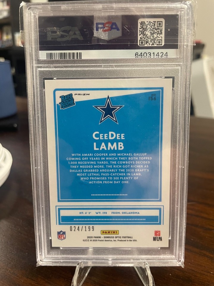 2020-panini-donruss-optic-wave-ceedee-lamb-rated-rookie-024-199-psa-9