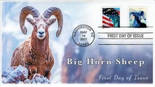 AO-4138, 2007, Big Horn Sheep, Sheet Stamp, Add-on Cachet, FDC, SC 4138,