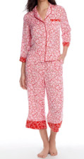 NWT Kate Spade New York PINK PANSY Smooth SATIN Cropped Pajama Set S POCKETS