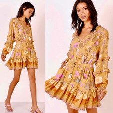 NWT Spell and Gypsy Wild Bloom Playdress Mini Mustard Dress Floral Size XS