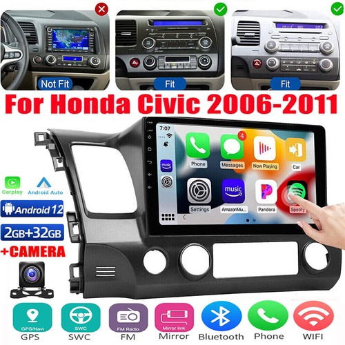 For Apple CarPlay For Honda Civic 2006-2011 Android 13 Car Stereo Radio GPS WiFi