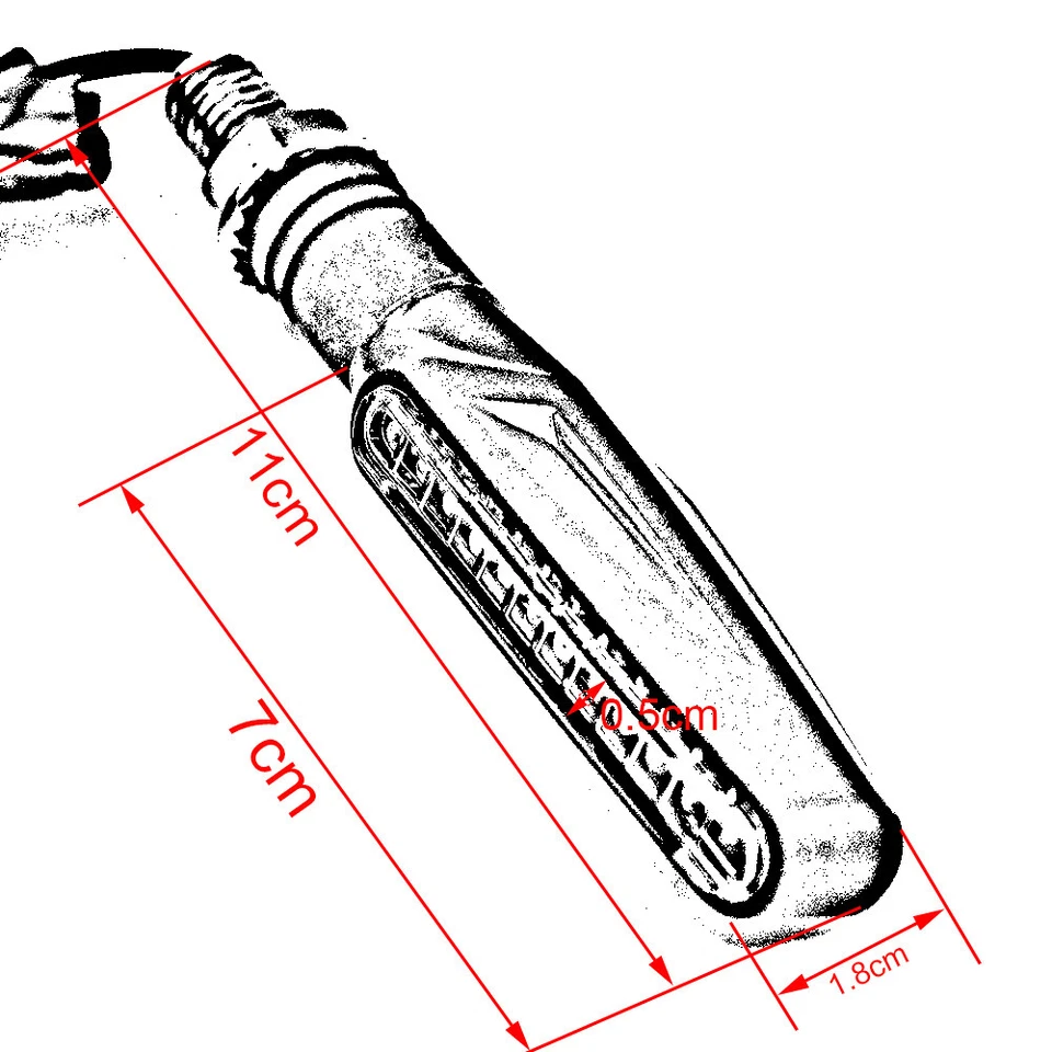 4X Universal Motorcycle LED Flexible Turn Signals Flowing Indicator Amber Lights - Image 3 of 4