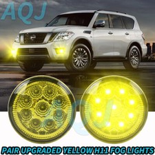 Pair LED Front Bumper Clear Fog Light Lamp Left&Right For Nissan Rogue 2011-2014