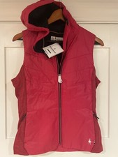 New! Smartwool Women Smartloft 60 Hoodie Vest—(s)—merino Wool—“pomegranate” Red