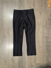 Uniqlo +J Jil Sander Black Wool Pants – Ankle Zippers for Flared Silhouette