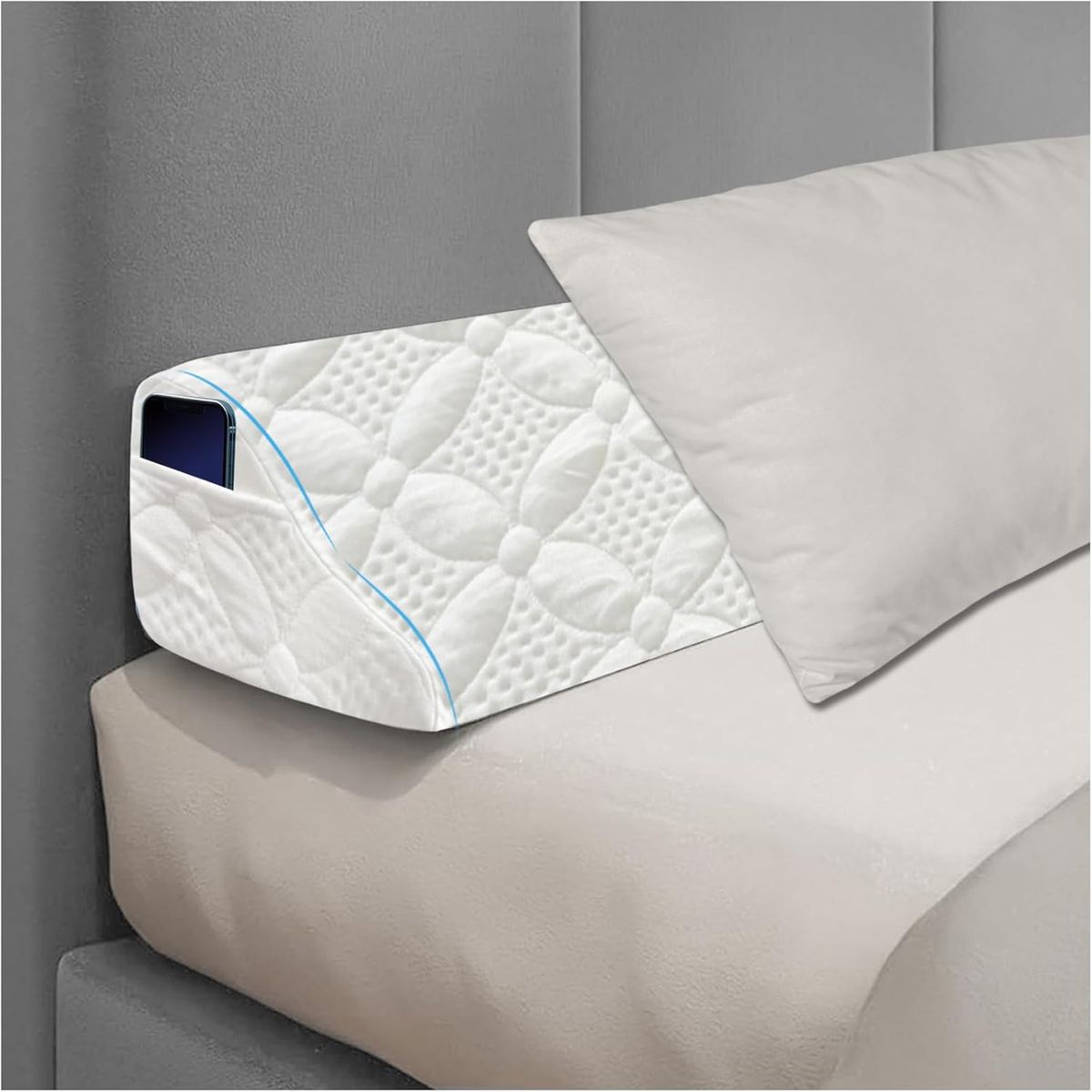 Bed Wedge Pillow Headboard, Ultra Soft Wedge Gap for King Size Bed