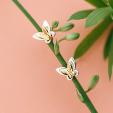 925 sterling silver cute butterfly stud earrings, girl animal stud earrings