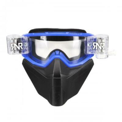 Crossbrille Scott Primal Vollcross blau Brille incl. RNR Roll Off und Vollmaske
