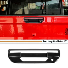 For Jeep Gladiator JT 20-25 Gloss Black Rear Door Tailgate Handle Trim Cover 2P