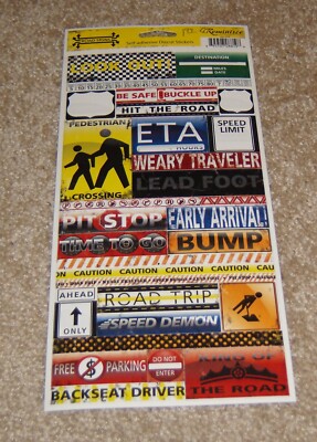 Reminisce Die Cut Sticker Sheet ~ Road Signs Icons/Words