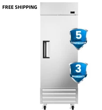 27" Commercial Freezer Reach-In Upright Freezer Stainless Steel 3 Shelves New