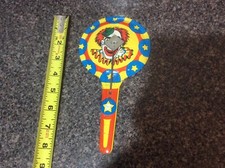 Vintage Rare USA Metal Toy Tin Litho Clown Halloween Party Noise Maker