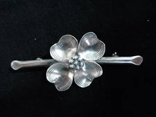Vintage Art Deco Style Sterling Dogwood Branch Brooch Pin