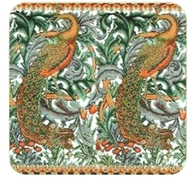 4er Set Untersetzer Peacock Tapestry Pfau William Morris The Leonardo Collection - Bild 3 von 4