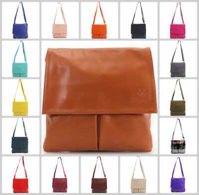 Damen Umhängetasche aus weichem Leder Damen Schultertaschen Kuriertasche Vera Pelle