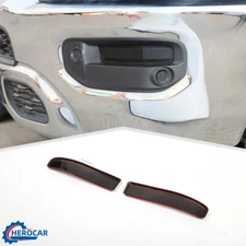 2pcs Blackened Exterior Front Fog Light Fog Lamp Trim Decor Cover For Dodge RAM