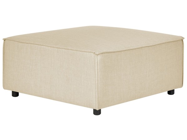 Ottomane Leinen Beige Quadratisch FußHocker Mit Niedrigen Beinen Modern Aprica-image