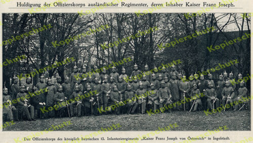 Offizierskorps Königlich Bayrisches 13. Infanterie-Regiment Ingolstadt Heer 1908 - Bild 1 von 1