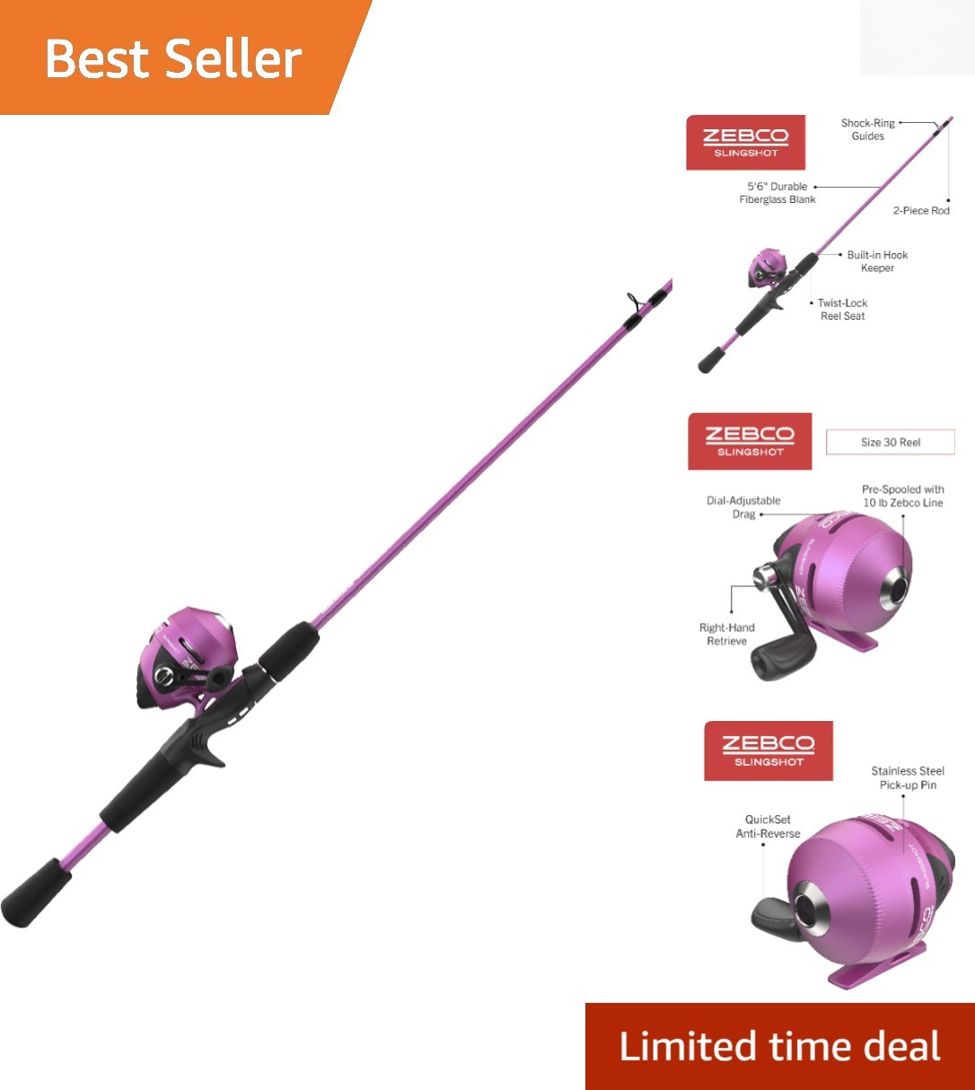 Slingshot Fishing Rod & Reel Combo - 2.8:1 Gear Ratio for Smooth Casting