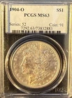 1904 O Morgan Silver Dollar PCGS MS-63 - Series 52 Coin 91