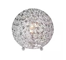 Image of Elegant Designs 8 in. Chrome and Crystal Ball Table Lamp