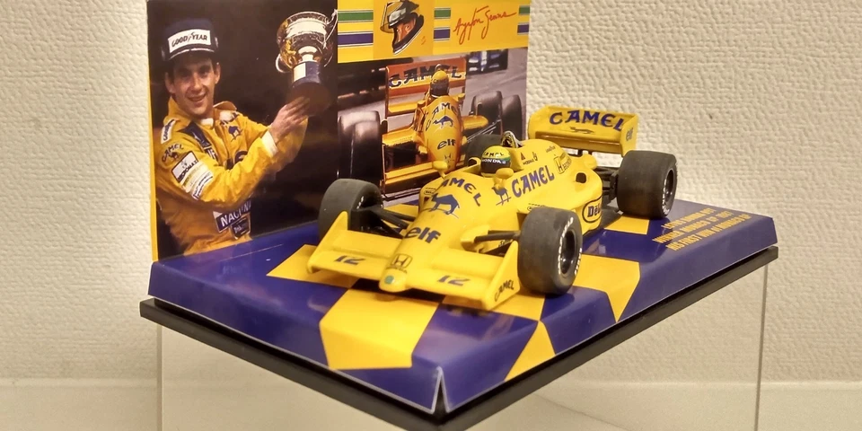 SENNA RACING COLLECTION 1:43 MINICHAMPS LOTUS HONDA 99T 1987 WINNER MONACO GP - Immagine 3 di 4