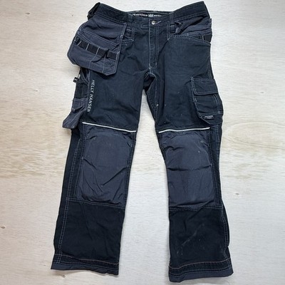 Helly Hansen Workwear Pants 36x32 Black Cargo Utility Built-In Knee Pads Holster