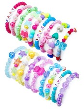 Asivsa 18 Pcs Kids Bracelets for Girls Cute Beaded Bracelets Little Girls Jew...