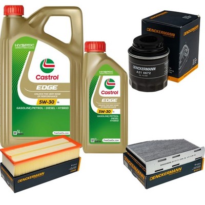 Inspektionspaket Castrol EDGE Titanium 5W-30 LL 6L für VW Touran 1.4 TSI