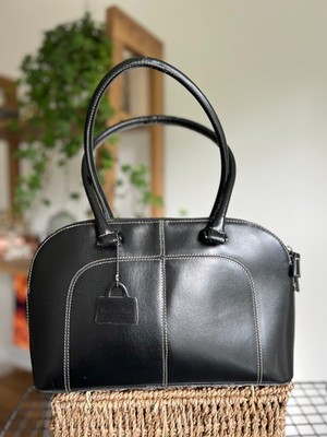 Vintage Marks & Spencer Schultertasche M&S Schwarz Leder Handtasche