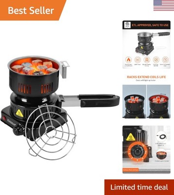 Compact 600W Electric Coal Burner with Smart Heat Control for Charcoal Cooking