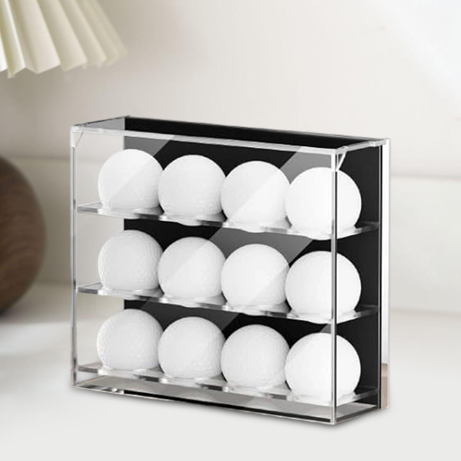 Acrylic Golf Ball Display Case Holds 12 Balls Home Golf Pingpong Ball Holder