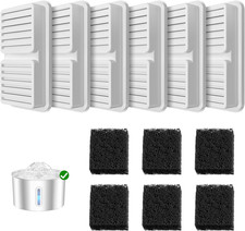 Replacement Filter for Cat Water Fountain - 6 Packs Pet Water Bowl Filters - 6