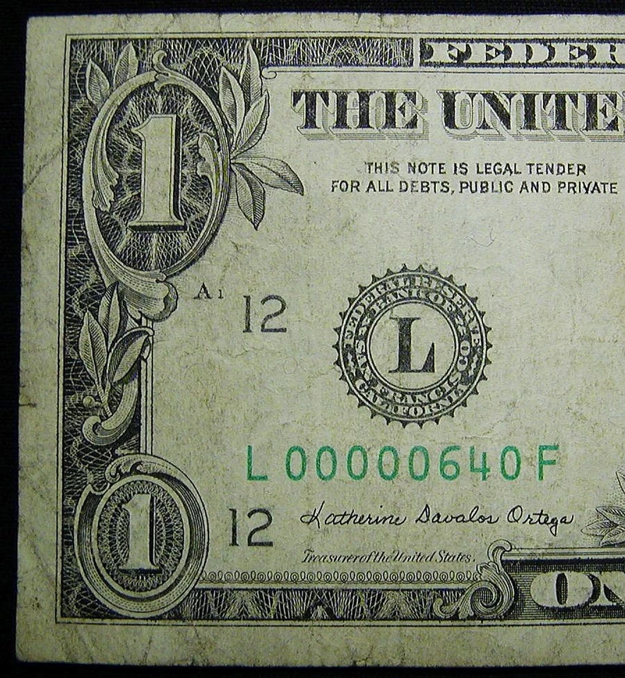 Series 1985  U. S.  One Dollar $1 FR Note Very Low Serial Number 5 ZEROS LOOK - Image 3 of 4