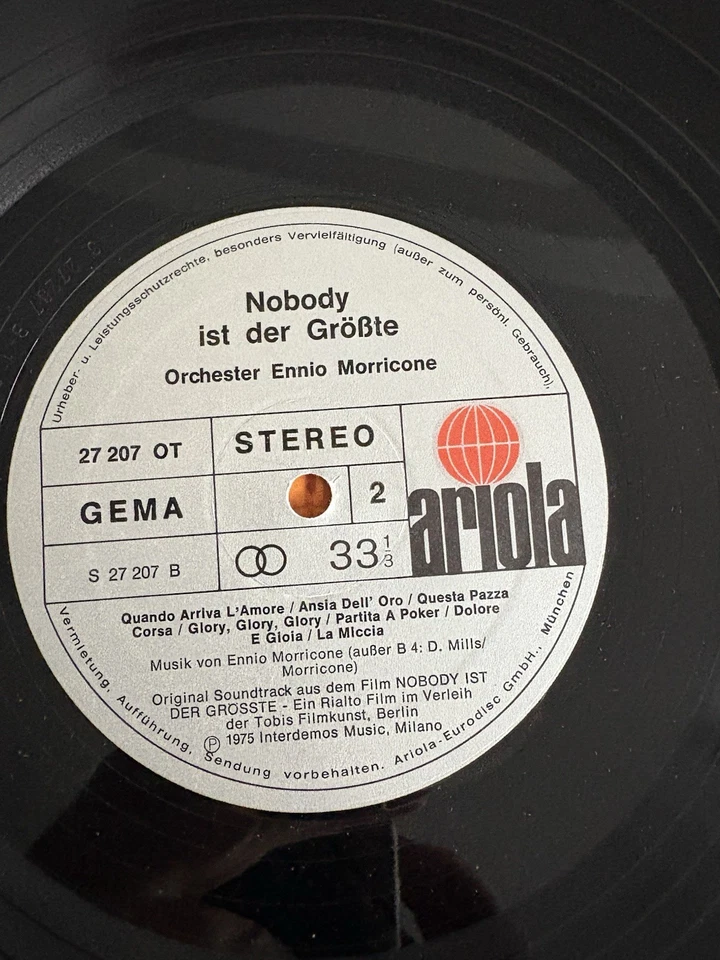 Vinyl Lp Orchester Ennio Morricone- Nobody Ist Der Größte - Bild 3 von 4