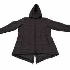 Swiss Tech Jacket Women s Hooded Black Puffer Size Large 12-14 Full Zip Coat