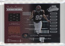 2001 Playoff Absolute Memorabilia Rookie Premiere Materials Justin Smith 9l6