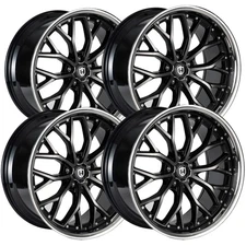 (Set of 4) Curva Flow Forged CFF76 20x8.5 5x112 +30mm Black/Tint/SSL Wheels Rims