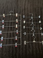 Vintage Metal Coat Hangers Unique Engravings Foldable Clothes Rack 6 Total