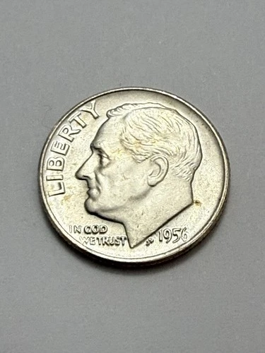 1956 D Roosevelt Dime 90% Silver US Coin UNCIRCULATED #42