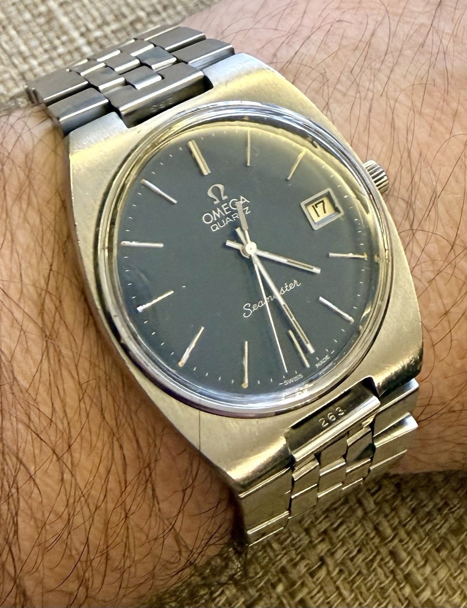 Ω⌚ OMEGA Seamaster Quartz 196.0083 Navy Dial Rare Vintage c1977