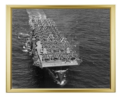 USS KWAJALEIN ESCORT CARRIER 1944 CORSAIR AVENGER 8X10 GOLD FRAMED PHOTO
