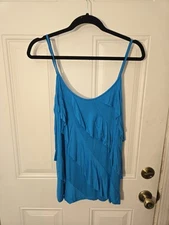 Vintage AB studio Blue Layered Tank Top Soft Size XL