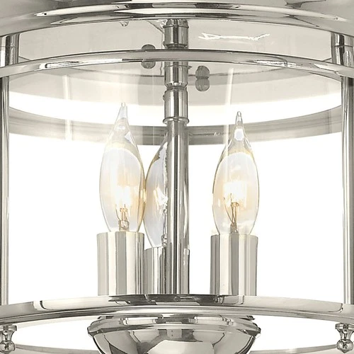 Hinkley Lighting 3473 3 Light Semi-Flush Ceiling Fixture - Nickel - Picture 5 of 9