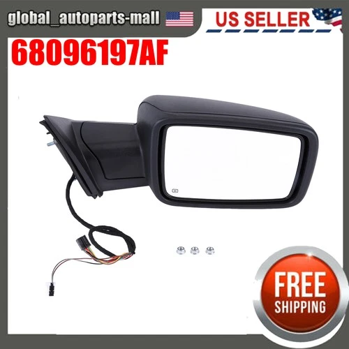 Power Mirror For 2013 Ram 1500 Left Manual Folding Heated Textured Black