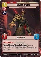 Star Wars Unlimited Savage Opress (401/1246) Legends of the Force NM