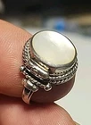 Vintage Sterling Silver Poison Ring .925 Pillbox Locket Ring Ornate Mother Of P